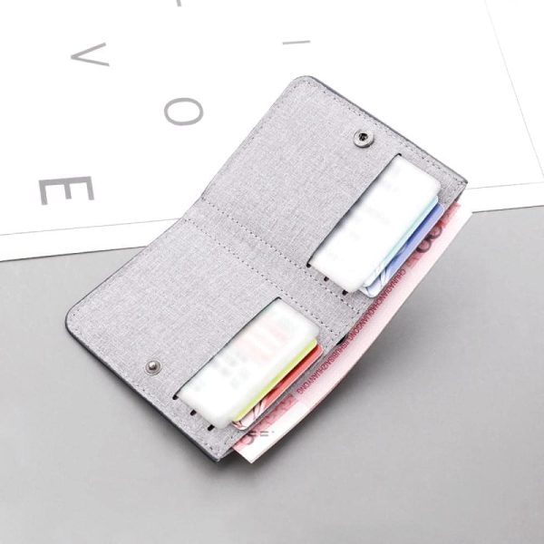 Canvas Wallet Vertical Men's Short Wallet Wallet Men Ultra-thin Men's Wallets(Canvas gray)