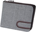 Men's Wallets Canvas Wallet Men Short Men's Wallet Zipper Business Card Holder Wallet Case Premium Coin Purse Card Holder(Size:Light Gray)