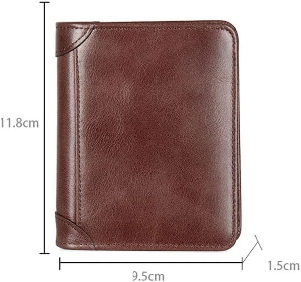 Soft Leather Wallet Men's Wallet Casual Zipper Coin Purse with Bank Card Holder Short Wallet (Color : A Size : ONE Size)