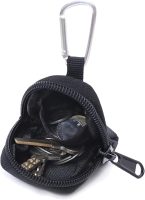 Coin Purse with Zipper, Change Purses Small Organizer Bags Canvas for Home, Coin Purse Keychain Pockets for Waist Pack (Black)