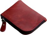 Genuine Leather Zipper Coin Purse Wallet With Key Car Smart Holder, Change Purse, Coin Pouch Holder For Men (Green)