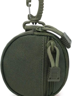 Coin Purchase Keychain, Professional  Pouch Accessories for Men, Small Round Coin Holder Pouch as Wallet, Change Purse, EDC Pouches. (Green)