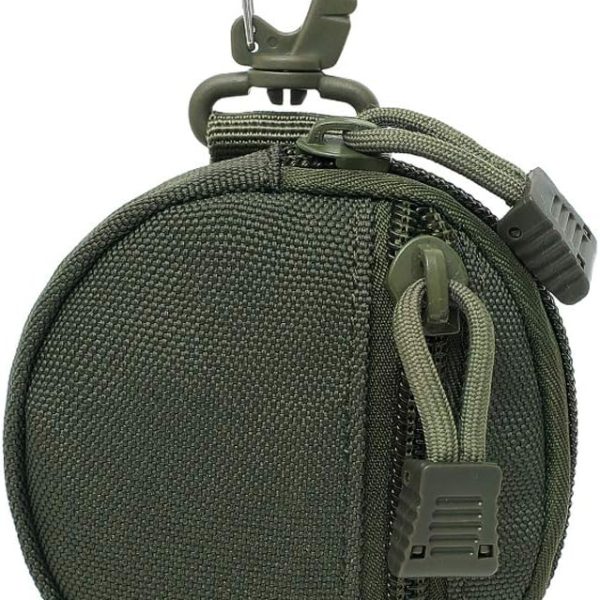Coin Purchase Keychain, Professional  Pouch Accessories for Men, Small Round Coin Holder Pouch as Wallet, Change Purse, EDC Pouches. (Green)