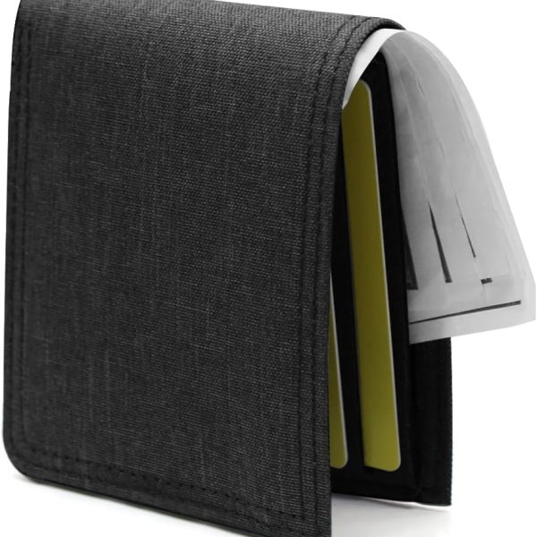 Bifold Wallets, Canvas Slim Wallets for Men, Ultra Thin and Lightweight Card Holder Wallet with Multi Slot and ID Window for Cards, Checkbooks (Black)