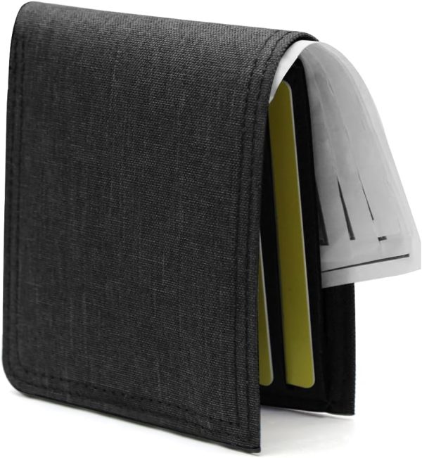 Bifold Wallets, Canvas Slim Wallets for Men, Ultra Thin and Lightweight Card Holder Wallet with Multi Slot and ID Window for Cards, Checkbooks (Black)