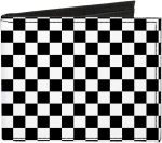Wallet Bifold Canvas Checker Black White