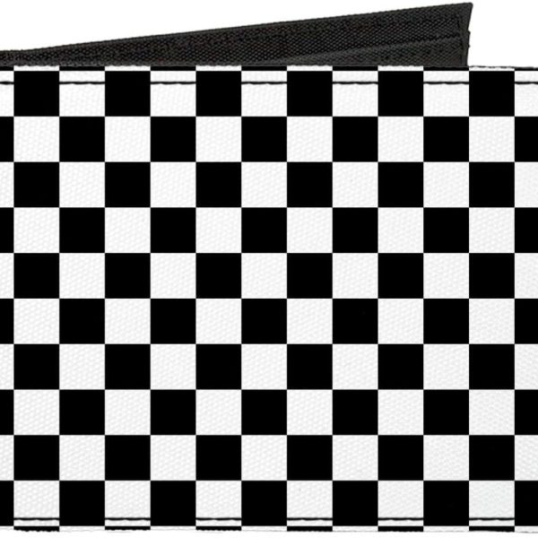 Wallet Bifold Canvas Checker Black White