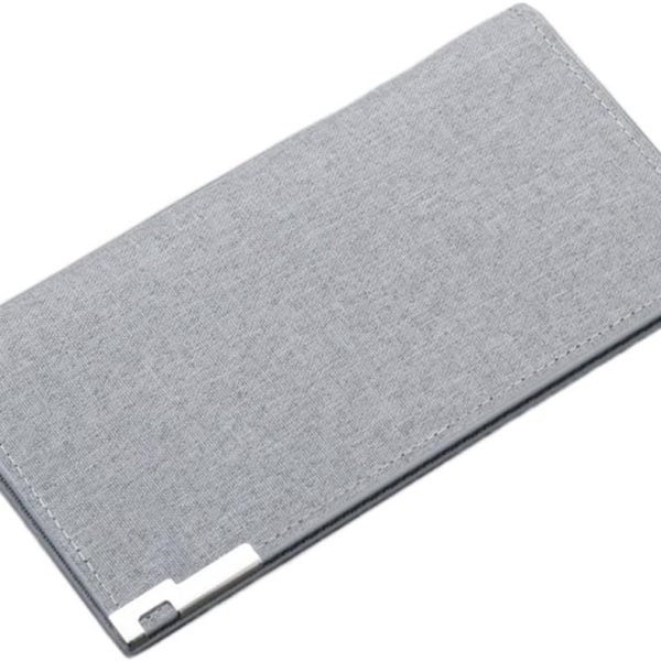 Canvas Wallet Men Black/blue/gray Slim Money Bag Male Business Card Holder Wallet Case 12 Bits + 2 Big Position + 1 Photo Bits (Size : Gray)
