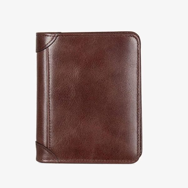 Soft Leather Wallet Men's Wallet Casual Zipper Coin Purse with Bank Card Holder Short Wallet (Color : A Size : ONE Size)