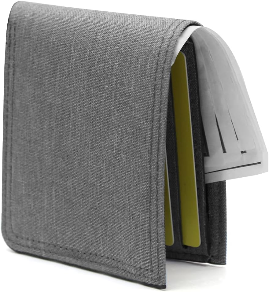 Bifold Wallets, Canvas Slim Wallets for Men, Ultra Thin and Lightweight Card Holder Wallet with Multi Slot and ID Window for Cards, Checkbooks