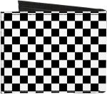 Wallet Bifold Canvas Checker Black White