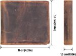 Genuine Leather Wallets for Men-Handmade Vintage Italian Distressed Large Bifold Men's Wallet with RFID Blocking ID Window and Zipper