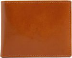 Genuine Leather Bifold Wallet for Men - Flip ID - RFID Blocking - Cowhide Leather - Vegetable Tanned - Slim, Extra Capacity Wallet - Extra Strong Stitching - Men's Wallet (Flip-ID Tan)