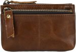 1 Pcs Leather 3 Zipper Coin Purse Wallet With Key Ring, Coin Organizer, Change Holder, Leather Zipper Storage Bag for Men