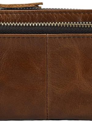 1 Pcs Leather 3 Zipper Coin Purse Wallet With Key Ring, Coin Organizer, Change Holder, Leather Zipper Storage Bag for Men