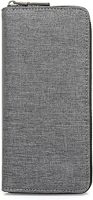 Mens Wallet Waterproof Canvas Zipper Arrounded Large Capacity Accordion Folded Cash Cards Phone Holder Long Wallet