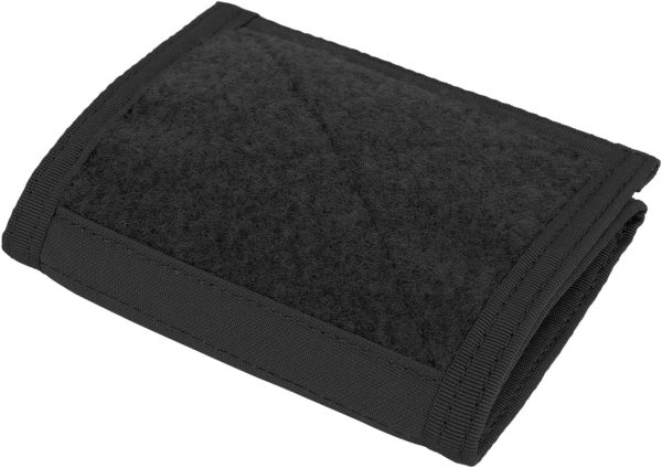 Tactical Mens Wallet,Trifold Nylon Credit ID Card Pocket Water Resistant Cash Card Holder with Back coin Zipper Pocket (BK)