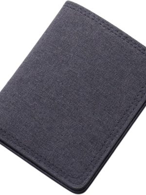 Men Canvas Wallet Bifold Minimalist Short Money Bag Casual Clutch ID Card Case Black