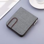 Men's Wallets Canvas Wallet Men Short Men's Wallet Zipper Business Card Holder Wallet Case Premium Coin Purse Card Holder(Size:Light Gray)