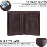 Wallets for Men Large Capacity Genuine Leather RFID Mens Bifold Wallet with 16 Card Slots