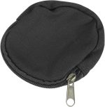 Mini Canvas Coin Purse Pouch, 3.9" Blank Round Mini Coin Wallet Small Change Purses Portable Organizer Bags with Zipper for Women Men Home DIY, Black
