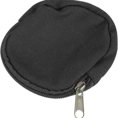 Mini Canvas Coin Purse Pouch, 3.9" Blank Round Mini Coin Wallet Small Change Purses Portable Organizer Bags with Zipper for Women Men Home DIY, Black