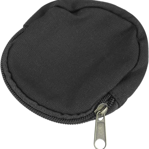 Mini Canvas Coin Purse Pouch, 3.9" Blank Round Mini Coin Wallet Small Change Purses Portable Organizer Bags with Zipper for Women Men Home DIY, Black