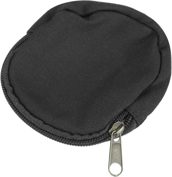 Mini Canvas Coin Purse Pouch, 3.9" Blank Round Mini Coin Wallet Small Change Purses Portable Organizer Bags with Zipper for Women Men Home DIY, Black