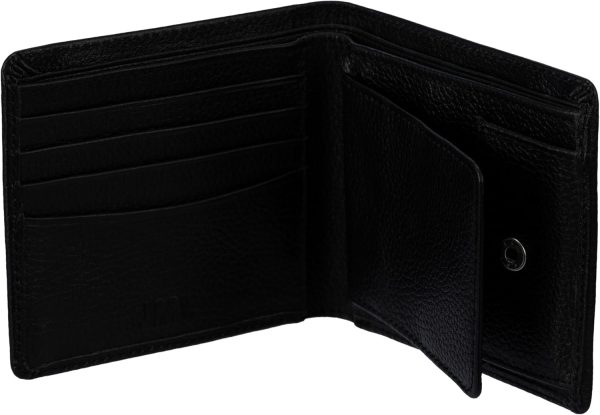 Premium Men's Genuine Leather Wallet – Slim Bifold Design with Multiple Card Slots & Cash Compartment – Stylish & Durable Business Wallet (JL2312SW-1-Black-Lychee plain grain) (Style C, Black)