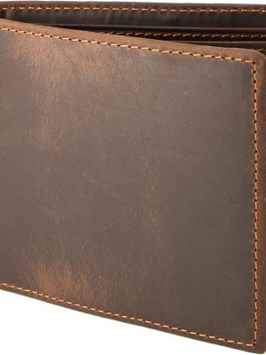 Genuine Leather Wallets for Men, Handmade Vintage Italian Distressed Slim Bifold Men's Wallet with RFID Blocking