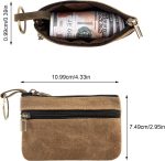 Canvas Coin Purse for Men,Small Cloth Change Purse for Coins,Small Fabric Coin Pouch for Men,Mens Zipper Coin Purse,Mini Key Money Change Wallet