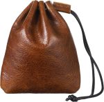 Leather Drawstring Coin Purse Leather Storage Bags Drawstring Cowhide Bag Small Waterproof Pouch Vintage Leathers Pouch Portable Retro Travel Phone Dice Storage Bag Small Bucket Purse for Smalls Items