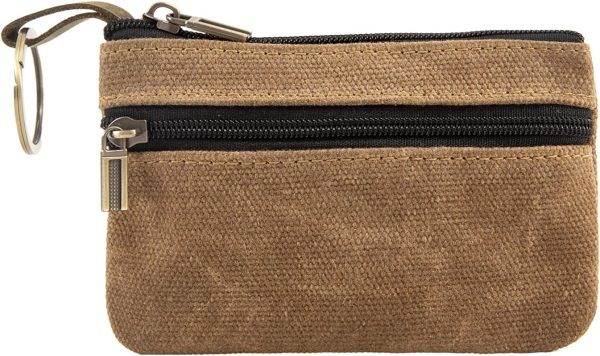 Canvas Coin Purse for Men,Small Cloth Change Purse for Coins,Small Fabric Coin Pouch for Men,Mens Zipper Coin Purse,Mini Key Money Change Wallet