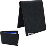 Mens Wallet Slim Credit Card Holder Wallet for Men and Boy, Man Small Wallet Bifold Credit Card Wallet Canvas Mens Slim Wallet Lightweight and Portable for Pants Pockets (Canvas, Black)