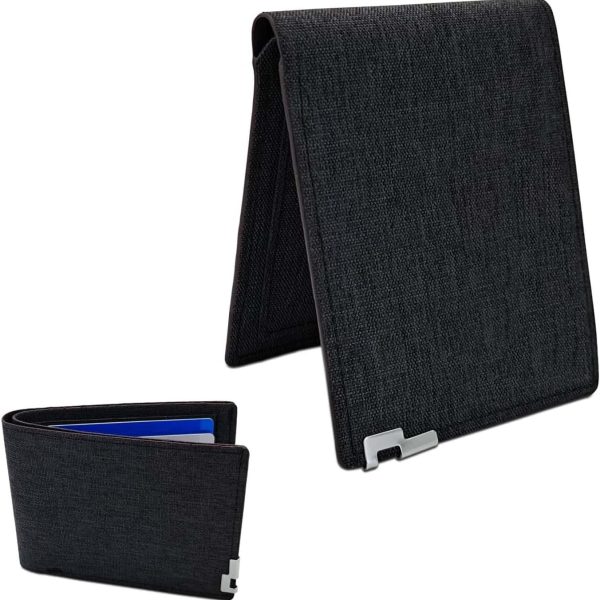 Mens Wallet Slim Credit Card Holder Wallet for Men and Boy, Man Small Wallet Bifold Credit Card Wallet Canvas Mens Slim Wallet Lightweight and Portable for Pants Pockets (Canvas, Black)