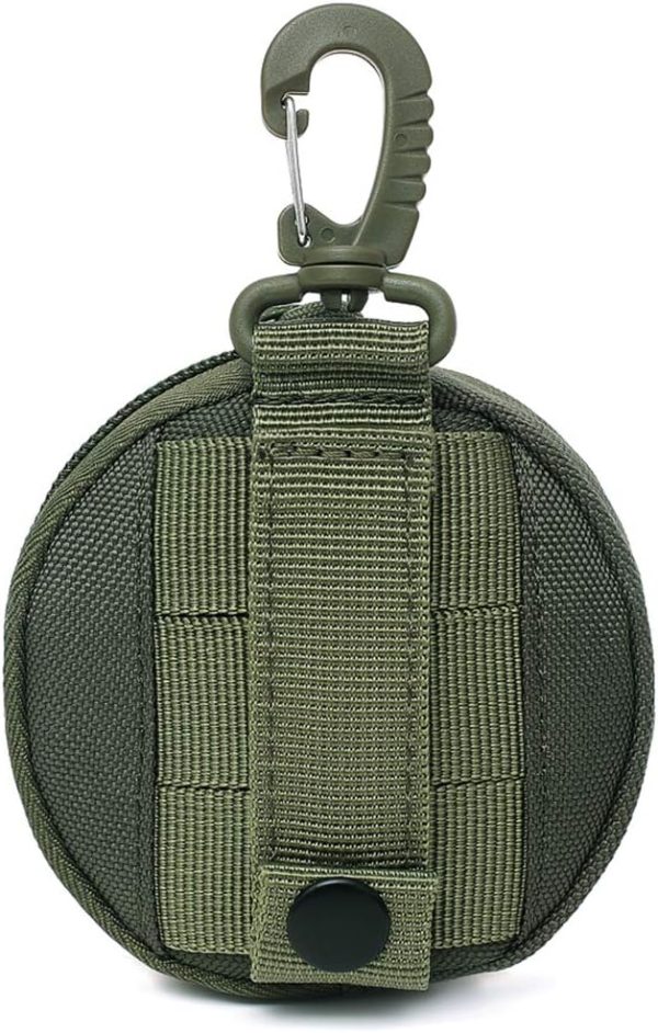 Coin Purchase Keychain, Professional  Pouch Accessories for Men, Small Round Coin Holder Pouch as Wallet, Change Purse, EDC Pouches. (Green)