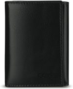 king Trifold Genuine Leather Wallet for Men With Flip Out ID Window (Brown)