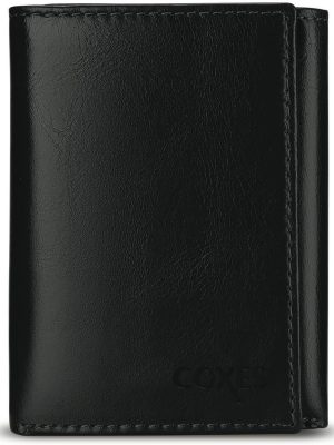 king Trifold Genuine Leather Wallet for Men With Flip Out ID Window (Brown)