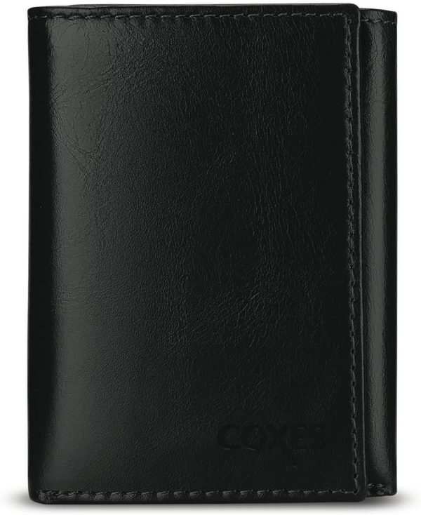 king Trifold Genuine Leather Wallet for Men With Flip Out ID Window (Brown)