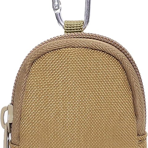 Coin Purse with Zipper, Change Purses Small Organizer Bags Canvas for Home, Coin Purse Keychain Pockets for Waist Pack (Brown)