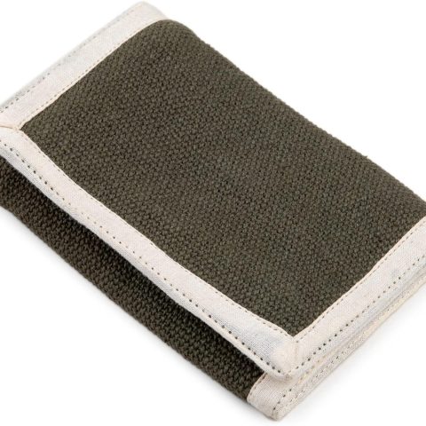 Vegan Men and Women Slim Trifold Wallet - 100% Cotton - Made in Nepal
