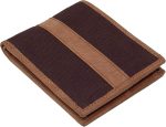 Men's Leather Canvas Wallet Slimline Credit Card Id Note Section Brown