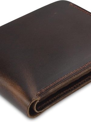 Men’s 100% Genuine Leather Bifold Wallet,Entirely Handmade (SF1001)