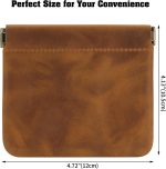 Mini Coin Purse, Genuine Leather Small Coin Wallet, Leather Squeeze Coin Purse Pouch Change Holder For Men & Women, JC309