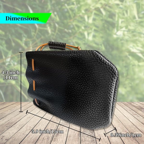 Faux Leather Drawstring Pouch, Premium Coin Pouch for Men, coin holder for purse, Change Holder for Car as coin purses, coin wallet, dice bags, key wallet Size 5.9" x 4.3" (Brown)