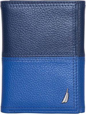 Men's Trifold Wallet | RFID Blocking Protection | ID Window | Card Slots | Genuine Leather | Durable
