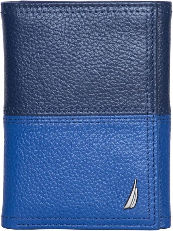 Men's Trifold Wallet | RFID Blocking Protection | ID Window | Card Slots | Genuine Leather | Durable