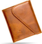 Full-Grain Leather Wallet for Men, Handcrafted Mens Bifold Wallet with RFID Blocking, Magnetic Closure, Slim Minimalist Thin Design, ID Window, Book Shaped Gift Ready Box, 3-Year Warranty