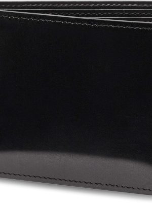 Men's Old Leather Bifold Wallet with ID Window and Card Slots - Italian Leather, Durable and Stylish, Black