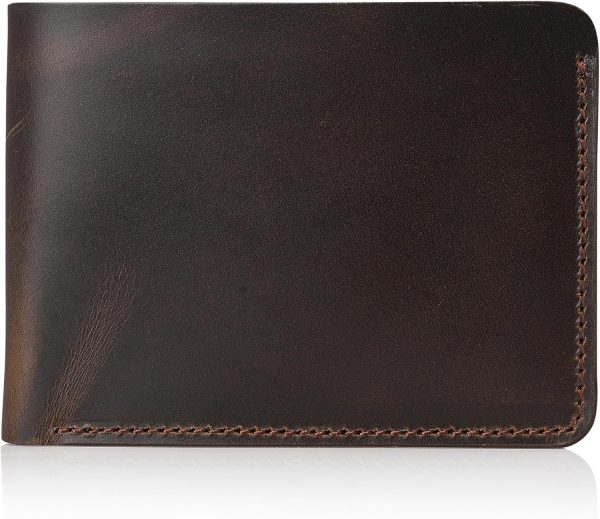 Men’s 100% Genuine Leather Bifold Wallet,Entirely Handmade (SF1001)